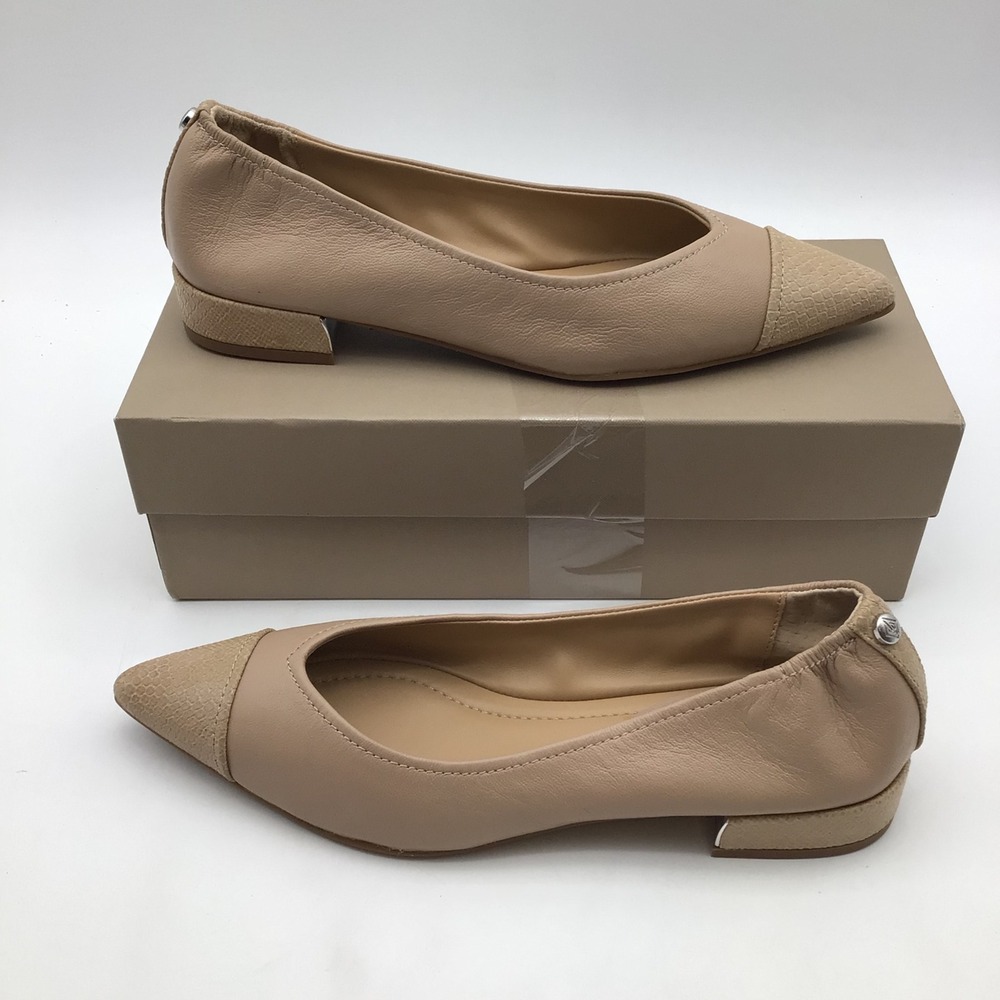 Donald Pliner Ladonna Sand Nappa Leather Pointed Toe Flats Womens Size 9 M NEW